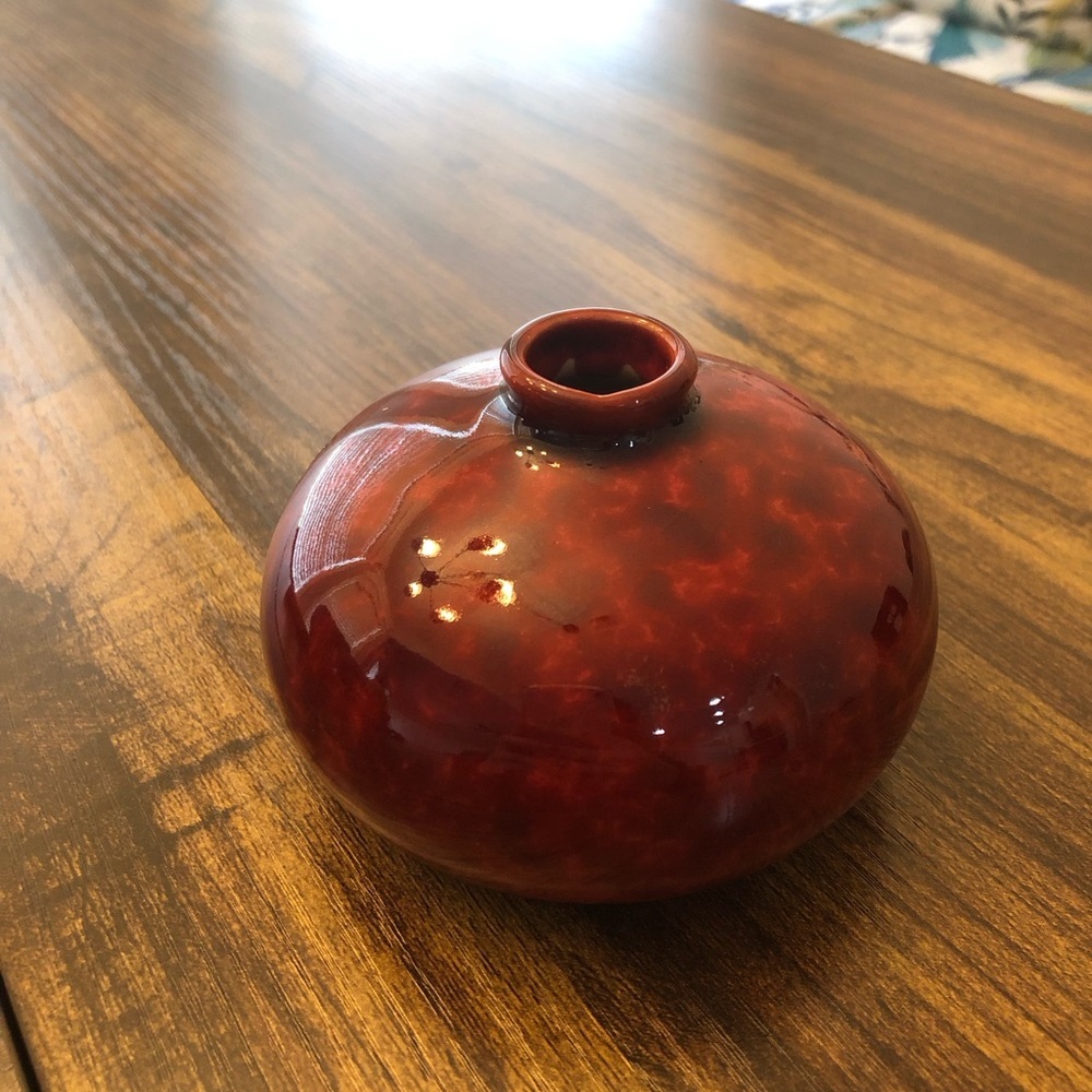 Handmade Elegant Red Ceramic Bud Vase